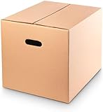 Klink Cajas de Cartón para Mudanza con Asas - Almacenaje Resistente y Extrafuerte 60x40x40 cm - Envíos y Embalaje Apilables (Pack de 10)