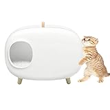 N / A HAIBING Arenero Gato, Caja de Aseo for Mascotas con Un Sistema de Cajones Pala Fácil de Limpiar for Sala de Estar Dormitorio (Color : White, Size : 604 * 457 * 385mm)