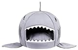 Grey Shark Bed for Small Cat Dog Cave Bed Removable Cushion,waterproof Bottom Most Lovely Pet House Gift for Pet by spexpet