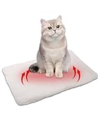 TIDEVAN Manta térmica para Gatos y Perros,74 x 48 cm Autocalentamiento Sin Electricidad Lavable Interiores y Exteriores(Blanco)
