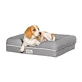 Cama de espuma viscoelástica para perros y gatos pequeños, Gris( Slate Grey- Small Bed), 25x20x5.5'