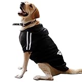 Eastlion Ropa Perro Grande,Cálido Sudadera con Capucha para Perros Algodón Suéter Chaqueta Abrigo Costume Pullover para Mascota Perro Gato (Negro,6XL)