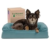 FurHaven Pet Plush and Suede Orthopedic Sofa Bed, Small, Deep Pool