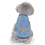 YAODHAOD Ropa para perro, suéter de felpa para mascotas, suéter suave y grueso para perros cachorros, suéter de invierno para perros y gatos (pequeño, azul)