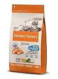 Nature's Variety Selected, Pienso para Gatos Adultos Esterilizados, Sin cereales, con Salmón noruego sin espinas, 1,25kg