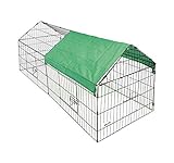 MaxxPet - Recinto Exterior para Conejos, cobayas y Otros Animales pequeños - Recinto Exterior Protegido del Sol Ideal para Conejos o Cachorros Acero Inoxidable - Tamaño (220 x 85 x 103)