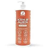 MAIKAI Aceite de Salmon Perros y Gatos ( 1 Litro ) - Antiinflamatorio para Perros - Omega 3 y 6 - Piel Sana y Pelo Brillante - Vitaminas y Calcio - 100% Natural