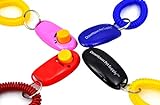 Big Button Pet Dog Cat Training Clickers, click with wrist bands - 4 Pack, by Downtown Pet Supply by Downtown Pet Supply