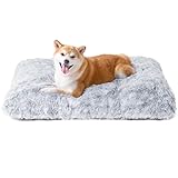 EHEYCIGA Cama Perro Grande Lavable, 90x60x10cm Dog Bed Medianos, Cama para Mascotas, Acolchado Suave Cama Colchon Perros, Gris