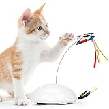 gelrovaled Juguetes para Gatos, Juguetes electrónicos interactivos para Gatos Mariposa, 3 Modos de Juego para Gatos y Gatitos, Juguetes para Gatos Inteligentes, 7 Colores LED y Carga USB