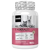 18 Multivitaminas y Minerales para Perros y Gatos 365 Comprimidos - Vitamina A, Vitamina B, Vit C, D, Hierro, Calcio, Zinc, YODO - Apoyo Inmunológico