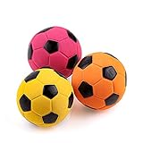 Chiwava 3 Piezas 7 cm Squeak Pelotas Juguetes para Perros Latex Juguete en Forma de Pequeño Fútbol para Perro Pequeño Mediano Cachorro Juego Interactivo, Multicolor