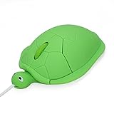 Usbkingdom - Ratón óptico USB con cable en forma de tortuga animal para laptop, PC, laptop, 1600 ppp, 3 botones, cable de 3.5 pies (verde)