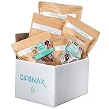 GIOSNAX - Petbox Large, Caja para Perros, Rumen de Vacuno, Tiras de Piel de Vacuno, pulmón de Vacuno, 15 Orejas de Vacuno Natural, 2X de Tiras de Filete de Pollo, Hueso masticable