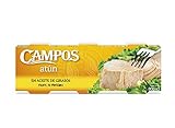 Campos, Conserva de atún en aceite de girasol - pack de 3 latas de 80 gr.