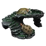 BREUAILY Plataforma para Reptiles ramp, Tortuga, Basking, Roca y Cueva de Gecko, decoración de terrario, Accesorios, Reptiles decoración (B)