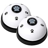 2 campanas de entrenamiento para mascotas, dispositivo de comunicación de entrenamiento para orinal con timbre para perros con botón grande (blanco)