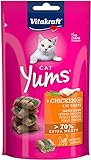 Vitakraft - Cat YUMS, Snack Jugoso para Gatos con Pollo y Hierba Gatera - 40 g