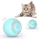 IOKHEIRA Bola de gato con luz LED, juguete eléctrico de dos colores, juguete interactivo para gatos, bola autogiratoria de 360 grados, bola interactiva recargable (verde oscuro)