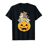 Gatos divertidos en una calabaza Halloween niñas niños Camiseta