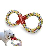 Juguete de cuerda de perro para masticar juguetes, 8 en forma de perro duradero juguetes de entrenamiento para perros grandes, mejora el tirón de guerra de juguetes de perro para dentición masticar y jugar