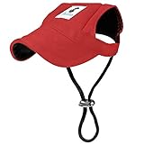 Pawaboo Gorra de Béisbol del Perro Gato,Ajustable Perro de Deporte al Aire Libre de Protección del Sol Sombrero de Béisbol Tapa Visera, Talla M, Rojo