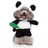 Disfraz de Mascota de pie Divertido Disfraz de Perro de pie Disfraz de Halloween (Panda) Blanco y Negro (XL)