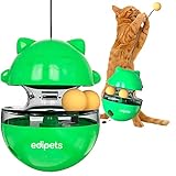Edipets, Juguete Gato Interactivo, Bola Dispensador, Alimentador de Comida, para Mascotas Pequeñas y Medianas (Verde)