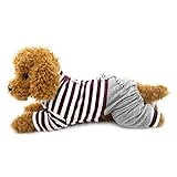Ranphy Mono de Rayas para Perros pequeños, Pijama para Cachorros con pantalón cómodo de algodón para Mascotas, Ropa de Gato, Pijamas, Camiseta para niños, Invierno marrón L