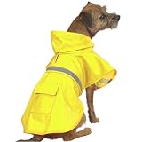 Abrigo de lluvia para perro - amarillo con rayas reflectantes - XXL (XXL)