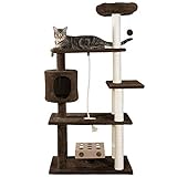 Furhaven Pet Cat Tree | Tiger Tough Cat Tree House Condo Entertainment Playground Furniture for Cats & Kittens, Deluxe Playground, Brown