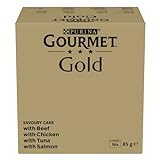 Gourmet Nestlé Purina Gold Comida Húmeda para Gatos Pack Surtido Tartalette 96 Unidades 8160 g