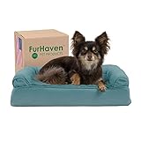 Furhaven Sofá Cama ortopédico para Mascotas, pequeño, Acolchado, de Color Rojo Vino