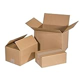 Only Boxes, Pack 25, Cajas de Cartón para envíos almacenaje paquetería envíos ecommerce, Caja Canal Simple Reforzado, Caja almacenaje, Medidas 25x15x10 cm. Caja multiusos