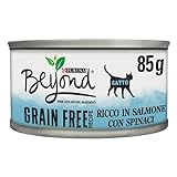 Purina Beyond Grain Free Mido Gato Rico en salmón con espinaces, 12 latas de 85 g