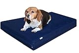 Dogbed4less - Cama para perro de espuma viscoelástica de gel (tamaño pequeño, mediano), funda de mezclilla azul resistente con forro impermeable y funda para cama extra para mascotas, 35 x 50 x 4 pulgadas