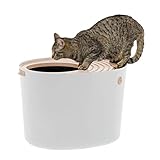 Iris Parte Superior Entrada Cat Litter Box, Naranja