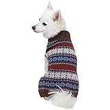 Blueberry Pet Dark Tone Cool Winter Bloom Designer Pullover Dog Jumper in Cocoa Brown, Back Length 41cm, Pack of 1 Clothes for Dogs