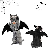 Alas de murciélago de Mascotas, Pet Halloween Bat Wings Disfraz, Disfraz de murciélago para Gatos con Campanas de Calabaza, para Perros pequeños o Gatos