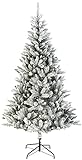 Amazon Basics - Árbol de Navidad artificial, efecto nevado, 786 ramas con soporte de metal, 210 cm de alto