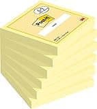 Post-It Notas Canary Yellow, Paquete de 5 + 1, 100 Hojas por Bloc, 76x76 mm, Color Amarillo, Notas Adhesivas para Listas de Tareas y Recordatorios
