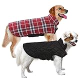 MIGOHI - Chaqueta para perro para invierno, resistente al viento, impermeable, reversible, para frío, estilo británico, chaleco para perro caliente, para perros pequeños, medianos y grandes, color rojo