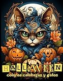 Gatos de Halloween: +100 páginas para colorear ilustraciones de gatos y calabazas de Halloween