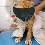 Xbes - Bozal de Nailon para Gato, máscara para Cara de Gato, Ayuda al Peluquero, Herramientas de Aseo para Gatos, Evita arañazos y mordiscos, Color Negro
