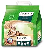 Cat's Best Arena Gatos Aglomerante Green Power Sensitive (2,9 kg). Tierra para Gatos de Hasta 8 Semanas de Uso con Perlas Naturales Anti Bacterias. Arena Biodegradable de Fibra Vegetal Ecológica.