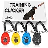 Clicker Perros,[4 Piezas] Diyife Clicker perro Adiestramiento,Dog Clicker Training,Multicolor con Correa para la Muñeca para Perro Gato Caballo