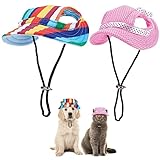 WEBEEDY 2 piezas sombrero para mascotas gorra de princesa sombrero de visera para perro gorra de protección solar gorra de sol porosa de malla