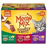 Meow Mix Tender Favorites Poultry and Beef Variety Pack Wet Cat Food, 2.75 Ounces, 24-Count by