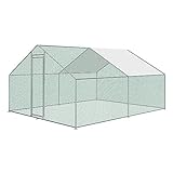 UISEBRT - Gallinero, jaulas para animales pequeños, cercado con techo de polietileno para aves de corral, conejos, mascotas pequeñas, perros (3 x 4 x 2 m)
