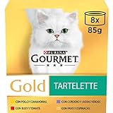 Purina Gourmet Gold Tartalette, Comida Húmeda para Gato Pack Surtido, 8 latas de 85g